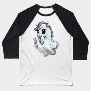 Spooky cute magical ghost unicorn Baseball T-Shirt